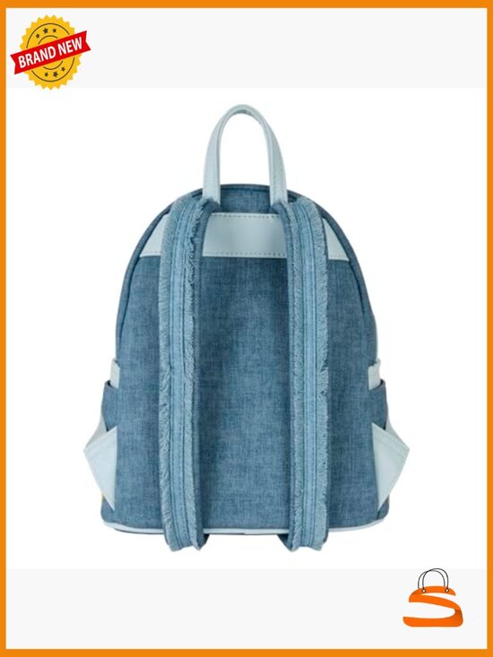 Disney Dogs & Cats Faux Denim Fringe Mini Backpack